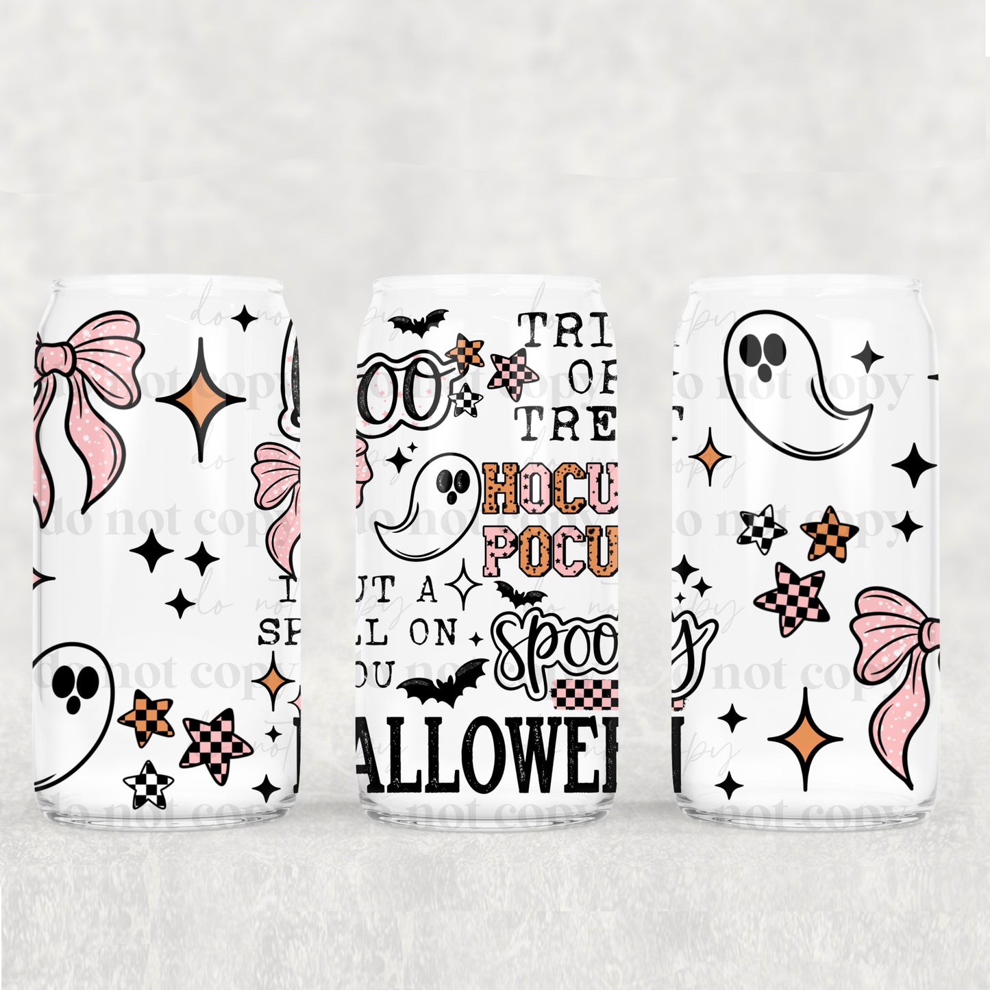 Trick or Treat Hocus Pocus Ghost 16 oz Stainless Steel Can