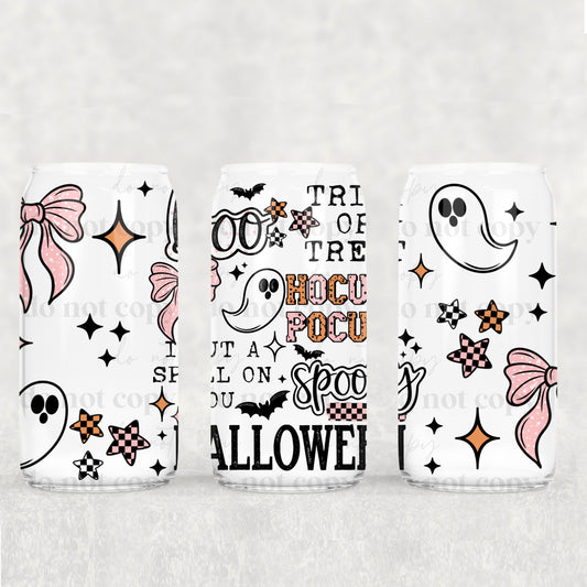 Trick or Treat Hocus Pocus Ghost 16 oz Stainless Steel Can